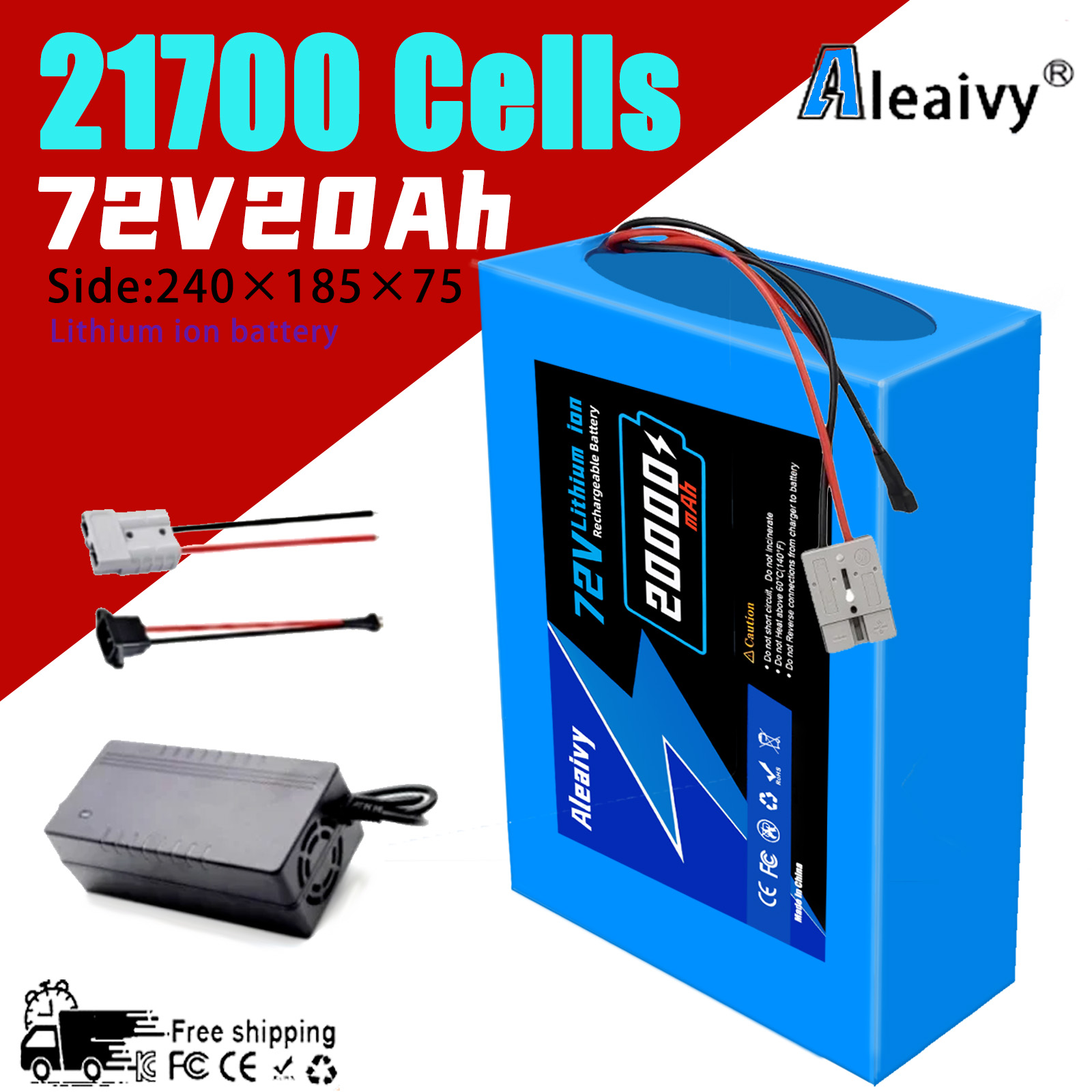 Aleaviy 72V 20Ah  Bike Lithium - 60V 30Ah Electric Scooter Battery ulasan dan harga